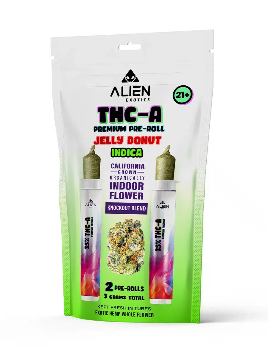 Jelly Donut Alien Exotics Premium THC-A Knockout Blend Pre-Roll 2ct