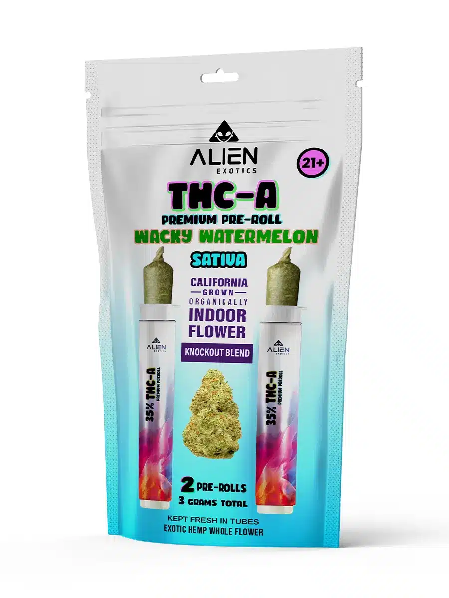 Wacky Watermelon Alien Exotics Premium THC-A Knockout Blend Pre-Roll 2ct